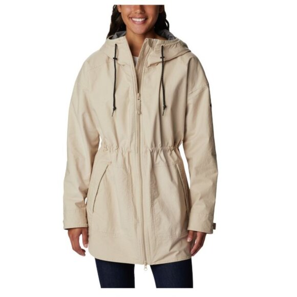 Women's Columbia Sage Lake Long Lined Jacket XS Extra Small Cream Beige Coat - Picture 2 of 8
